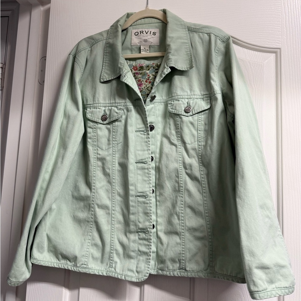 Orvis Light Mint Green Denim Jacket